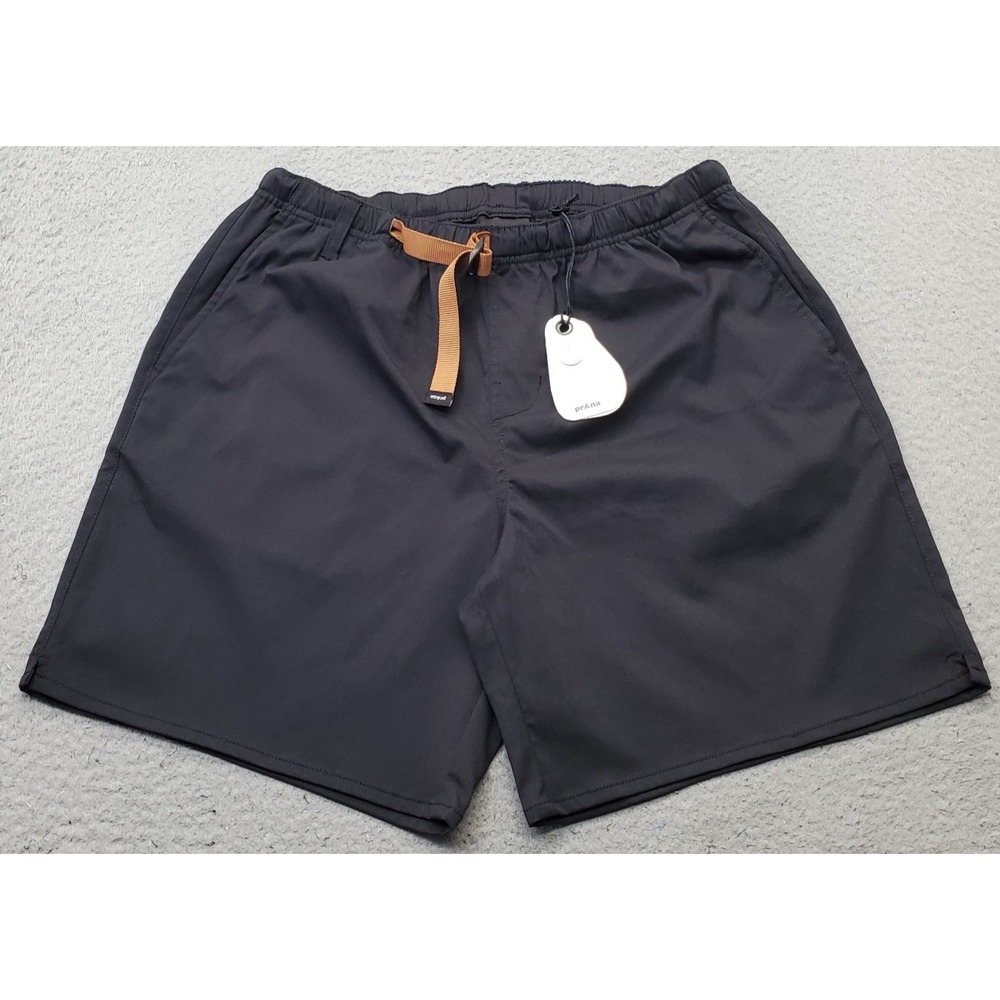 prAna Athletic Shorts Mens M Black Athletic Relaxed Fit Pleated Hiking Outdoor